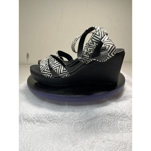 Crocs Women's Zebra Ankle Strap Wedge Sandals Size 6